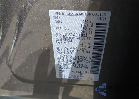 2023 Infiniti Qx60 Luxe из США, поврежденный, VIN 5N1DL1FS2PC368384